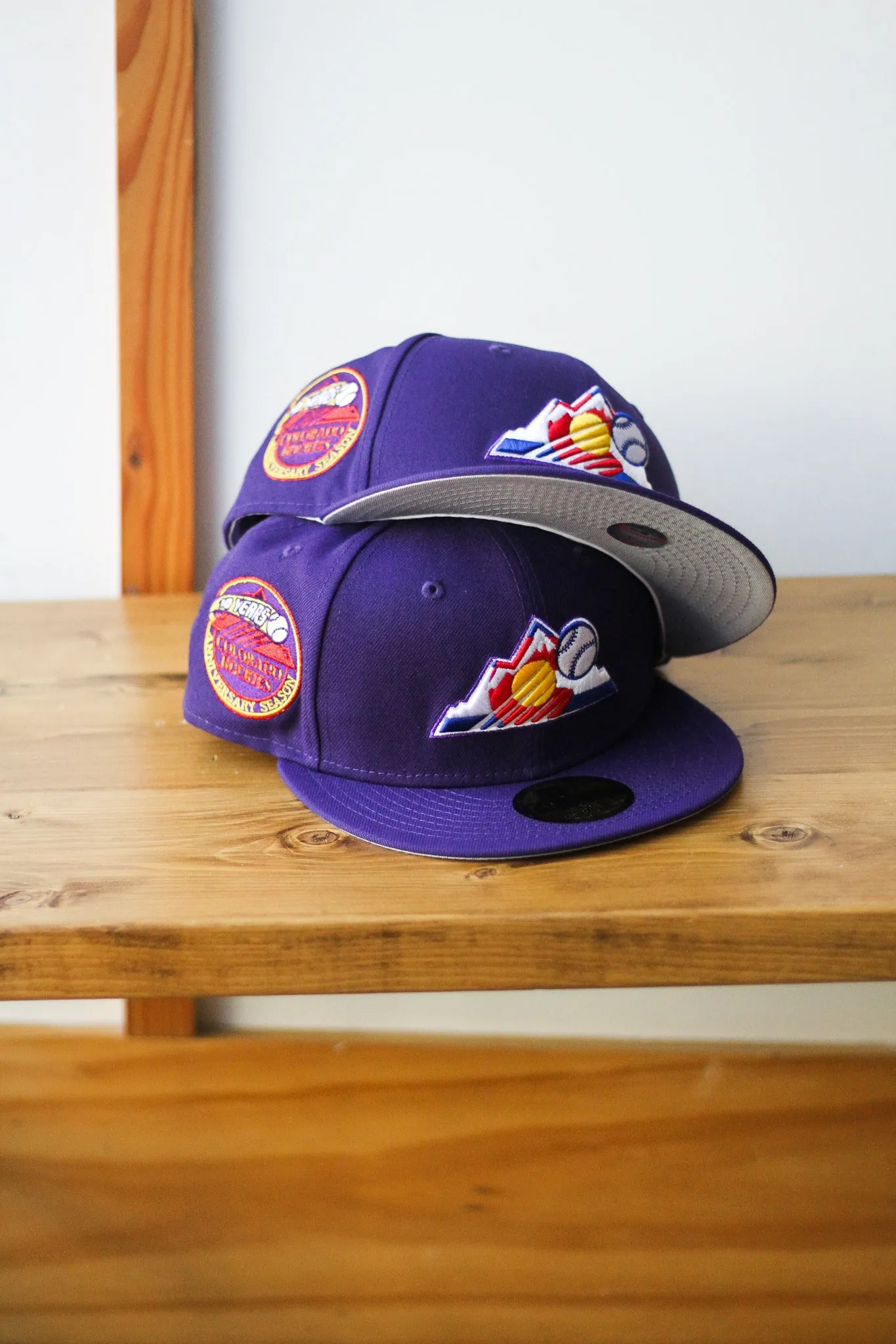 10TH ANNIVERSARY COLORADO ROCKIES PURPLE FITTED W/ GREY UNDER VISOR