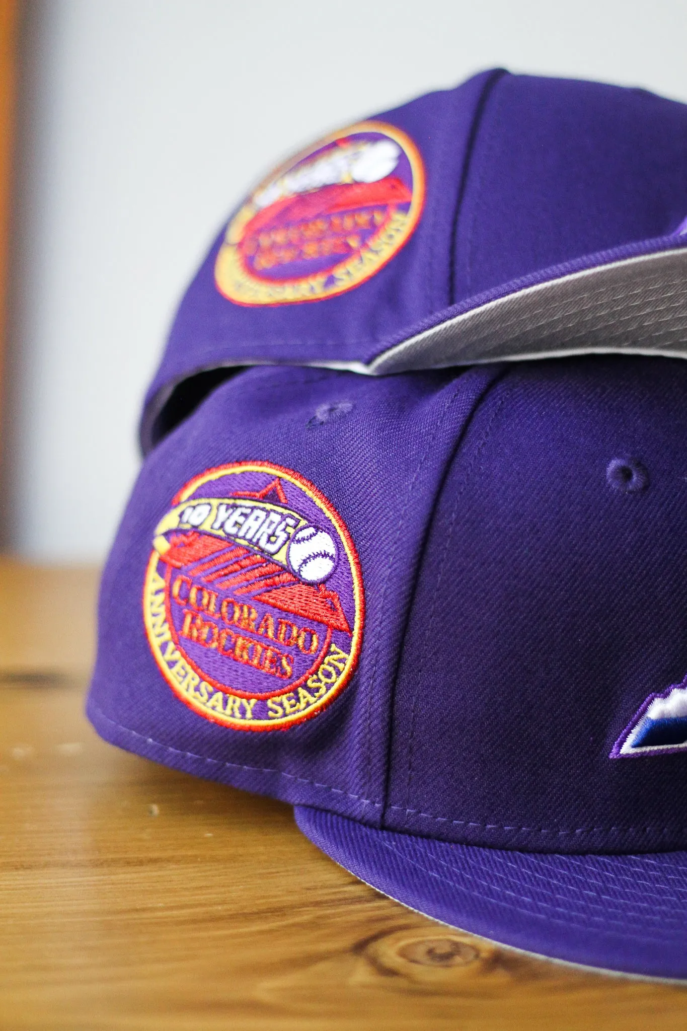 10TH ANNIVERSARY COLORADO ROCKIES PURPLE FITTED W/ GREY UNDER VISOR