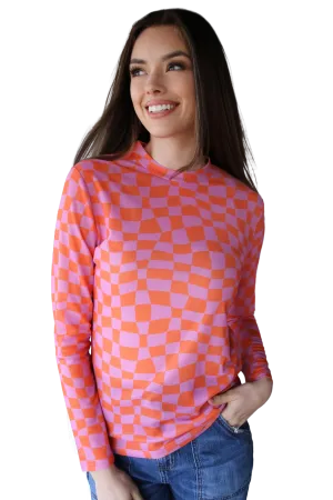 1221 LAVENDAR CHECK MESH TOP