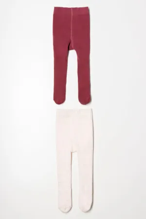 2 Pack Heart Tights Pink