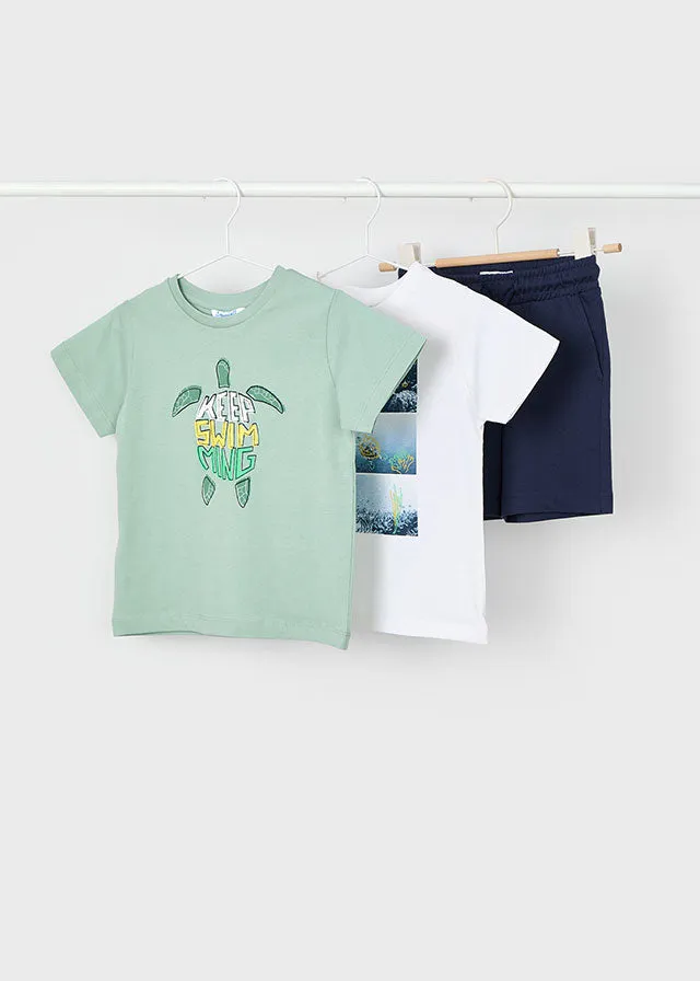 3610 Mayoral Short Set with 2 T-Shirts