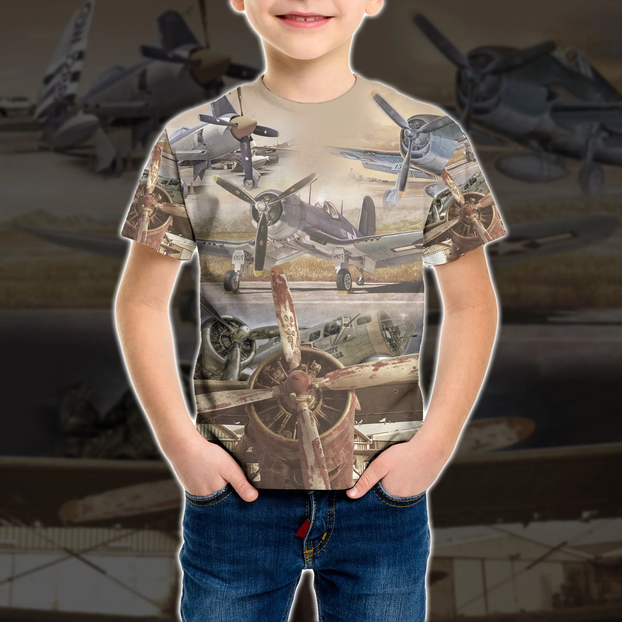 3D Aircrafts Kid Tshirt QT211438