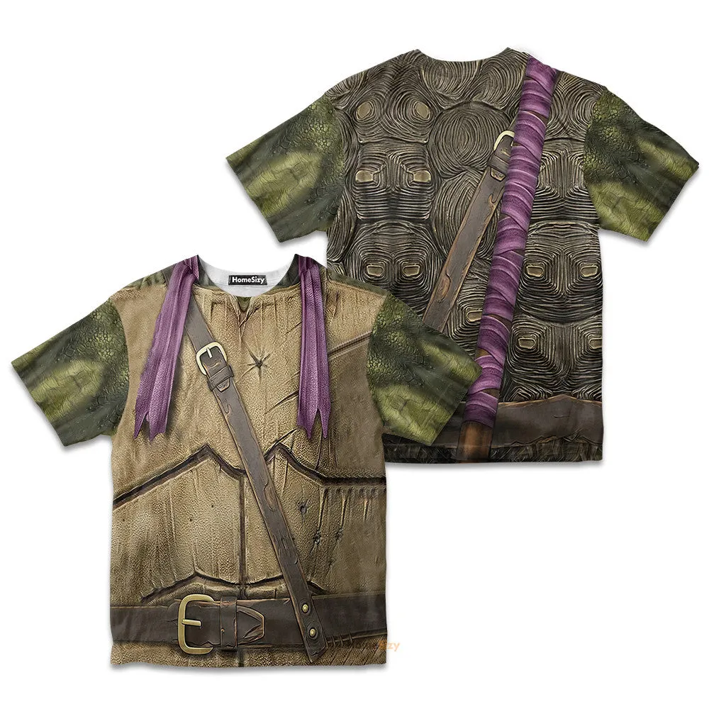3D Donatello TMNT Don Donnie Purple Custom Cosplay Costume Kid Tshirt QT207291Hf