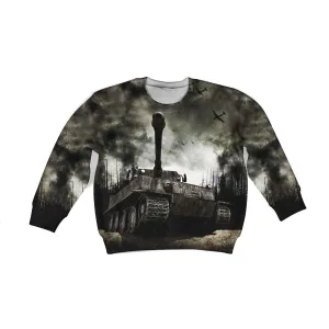 3D Raging Tiger Kid Hoodie