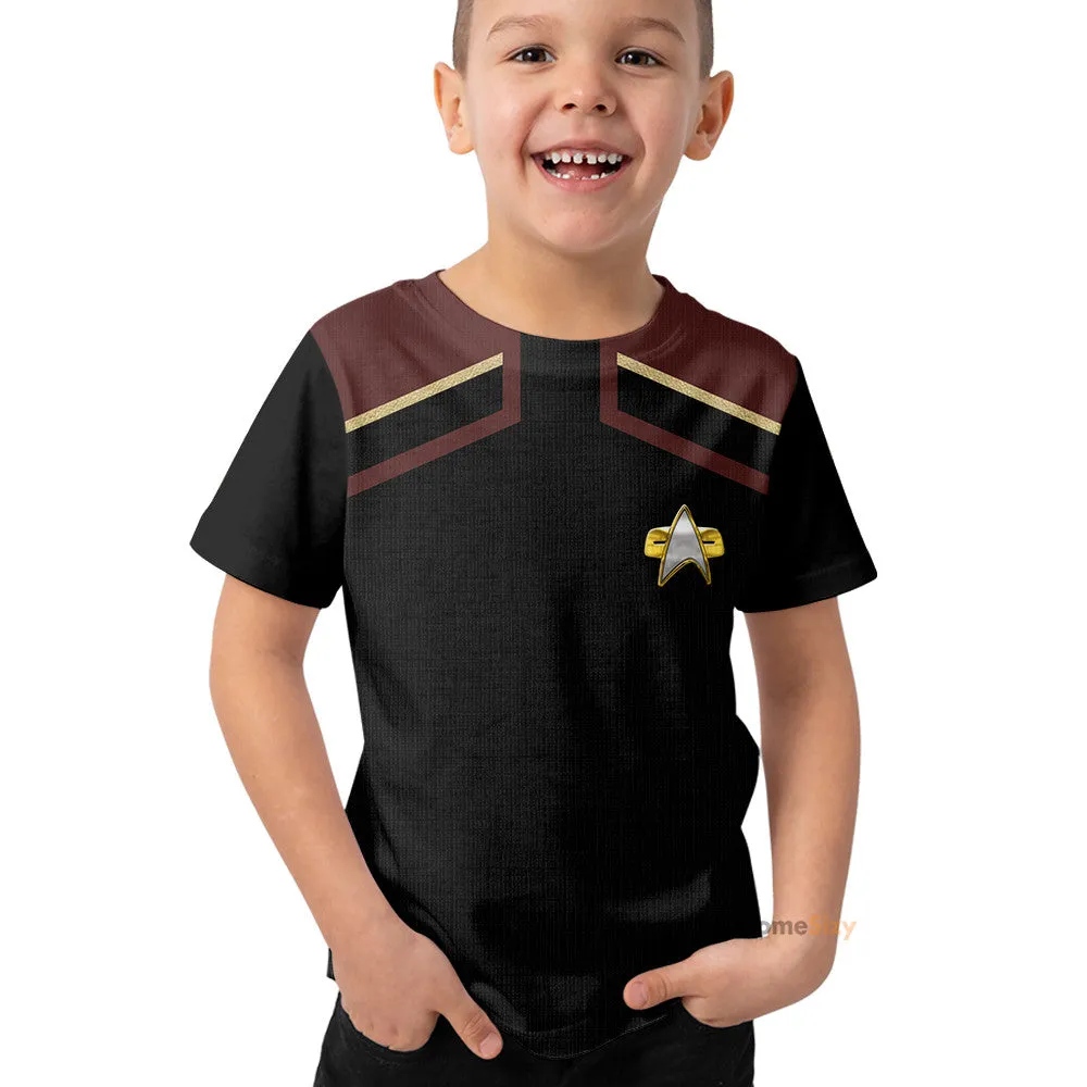 3D Star Trek Picard 2020 Present Red Kid Tshirt QT304057Hf STHS014