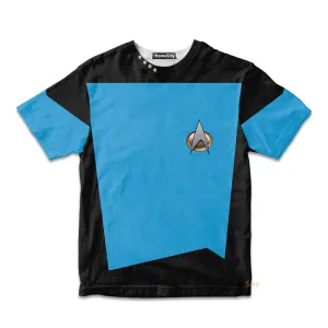 3D Star Trek The Next Generation 1987 1994 Blue Custom Cosplay Costume Kid Tshirt QT207137Hf