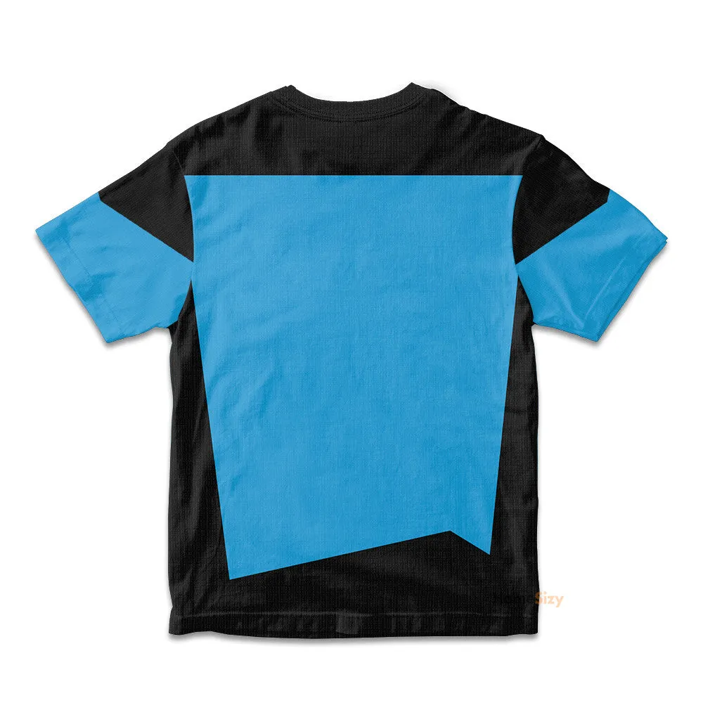 3D Star Trek The Next Generation 1987 1994 Blue Custom Cosplay Costume Kid Tshirt QT207137Hf
