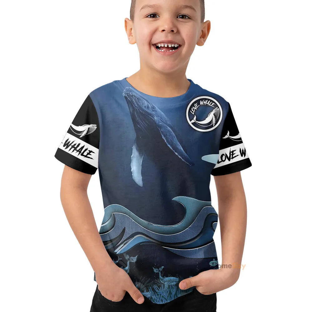 3D Whale Watching Custom Cosplay Kid Tshirt QT306162Hg