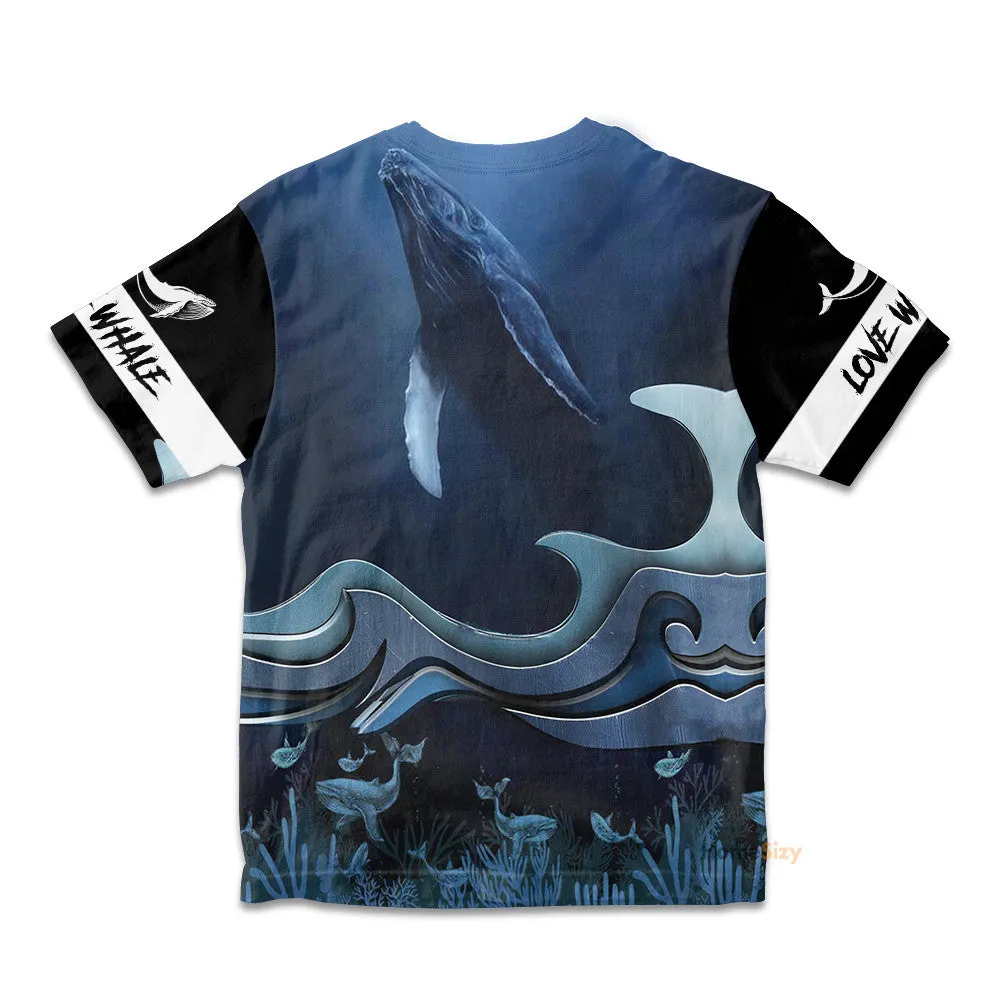 3D Whale Watching Custom Cosplay Kid Tshirt QT306162Hg