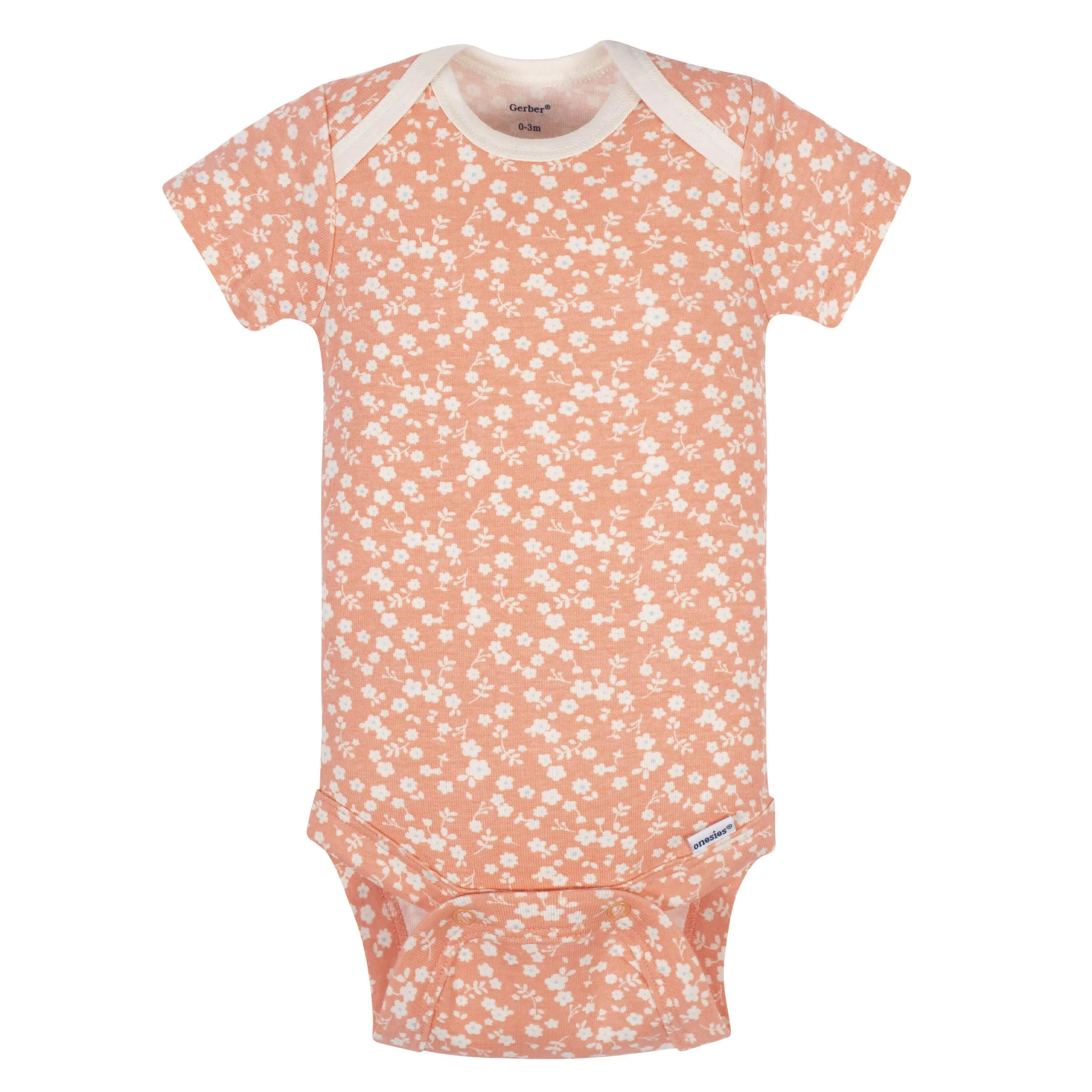 5-Pack Baby Girls Comfy Stretch Flower Pot Short Sleeve Onesies® Bodysuits