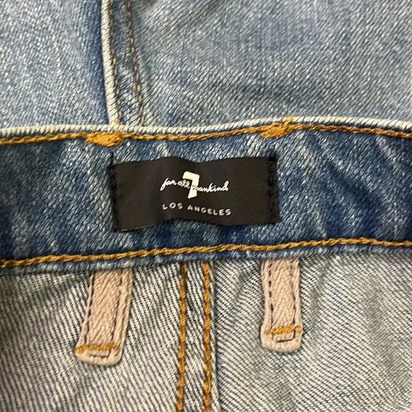 7 For All Mankind Jeans Women’s Size 29 Easy Slim Cropped Distressed Denim