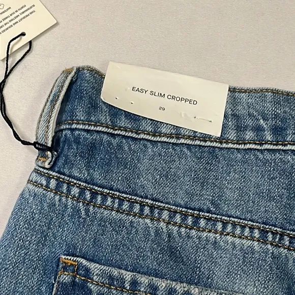 7 For All Mankind Jeans Women’s Size 29 Easy Slim Cropped Distressed Denim