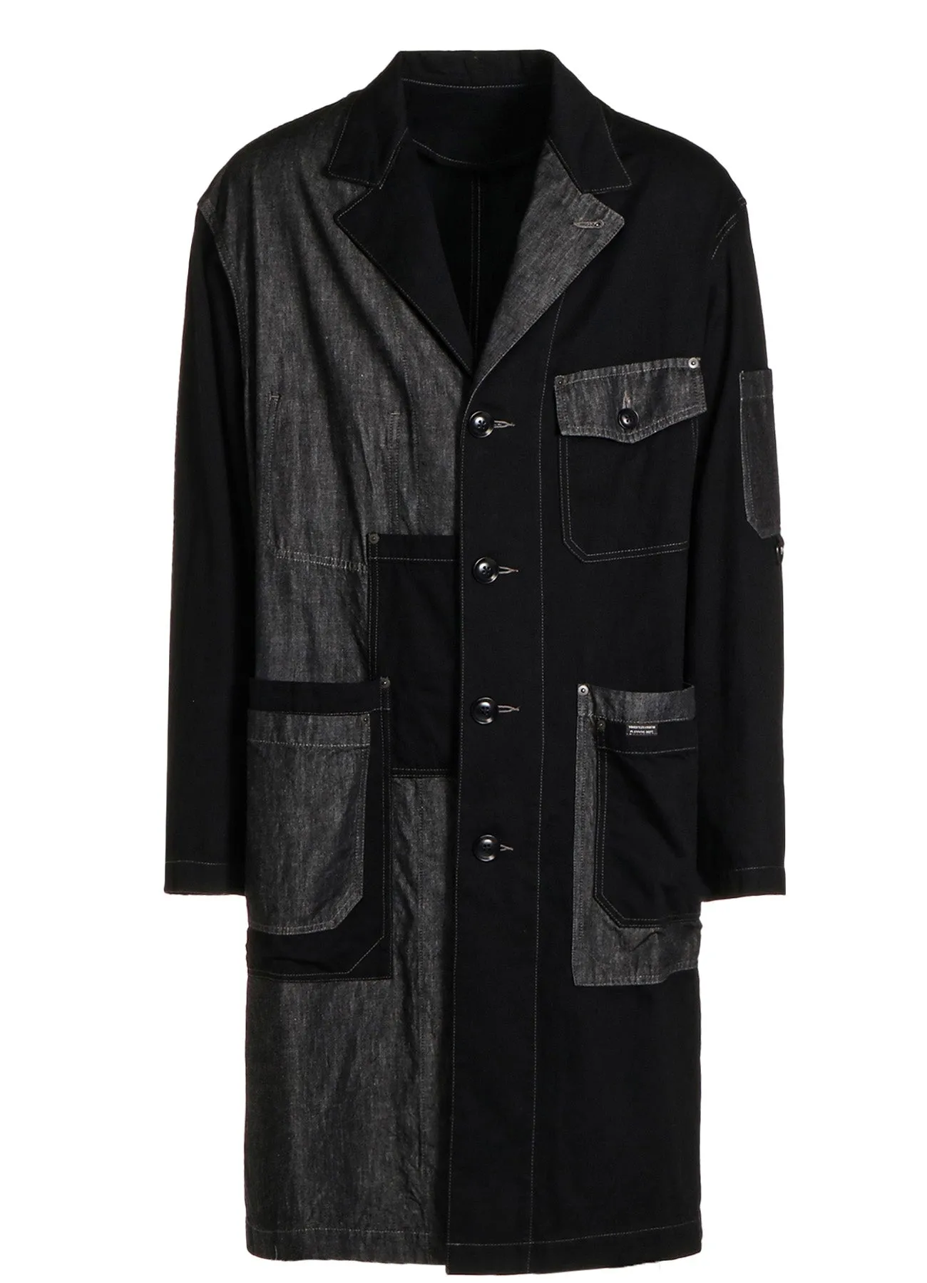 7OZ DENIM CRAZY PATCHWORK SHOP COAT