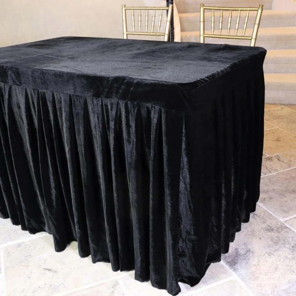 8 ft. Fitted Velvet Table Skirt