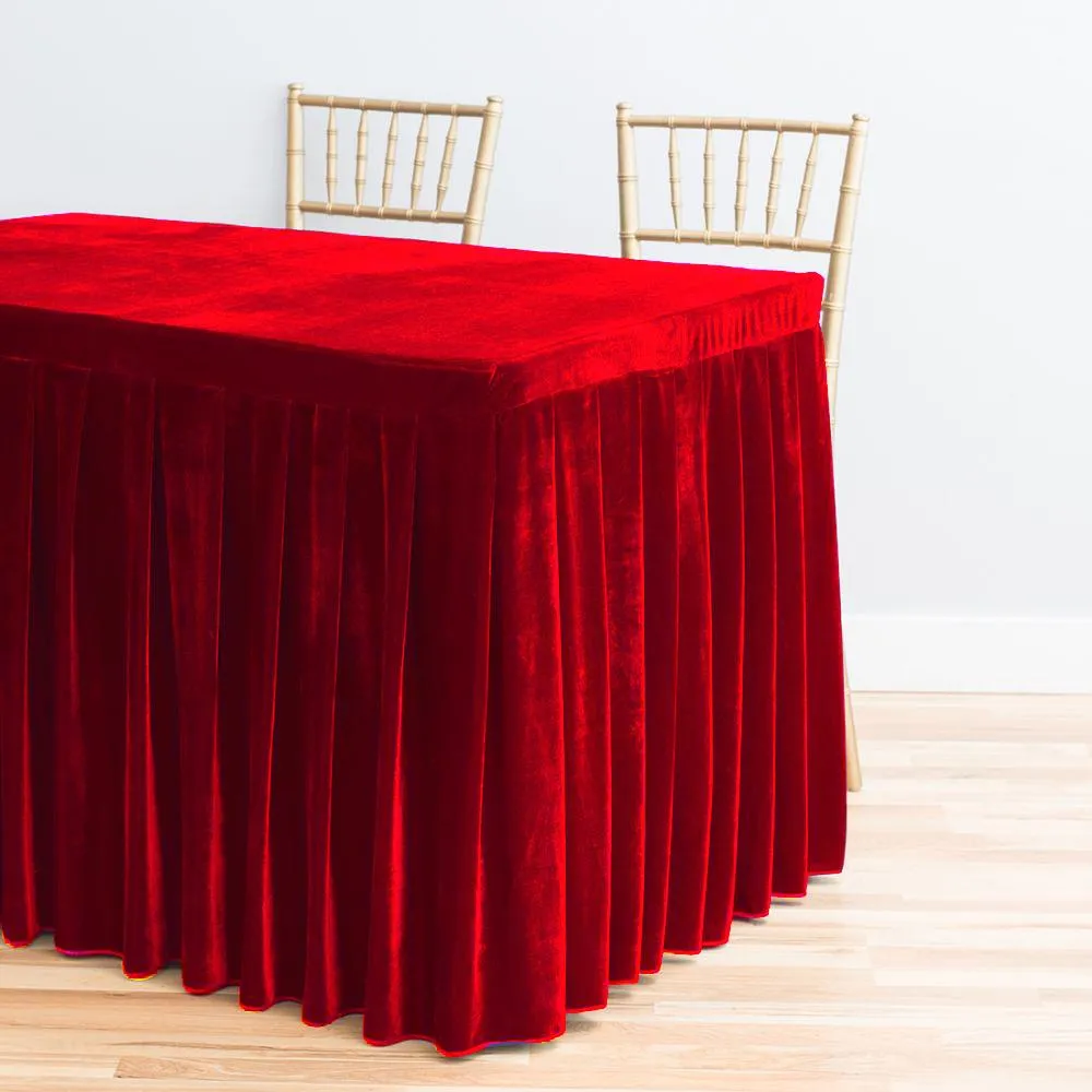 8 ft. Fitted Velvet Table Skirt