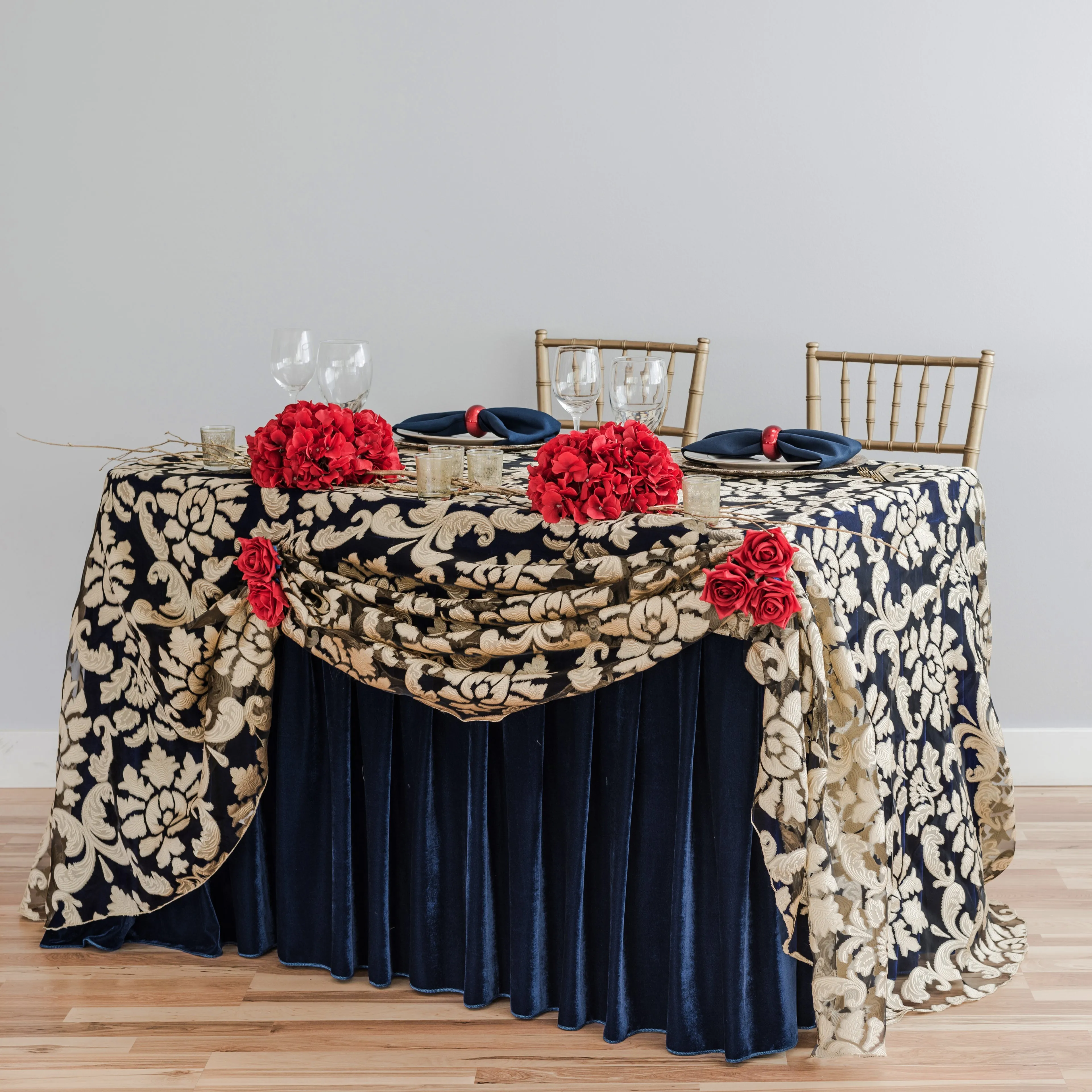 8 ft. Fitted Velvet Table Skirt