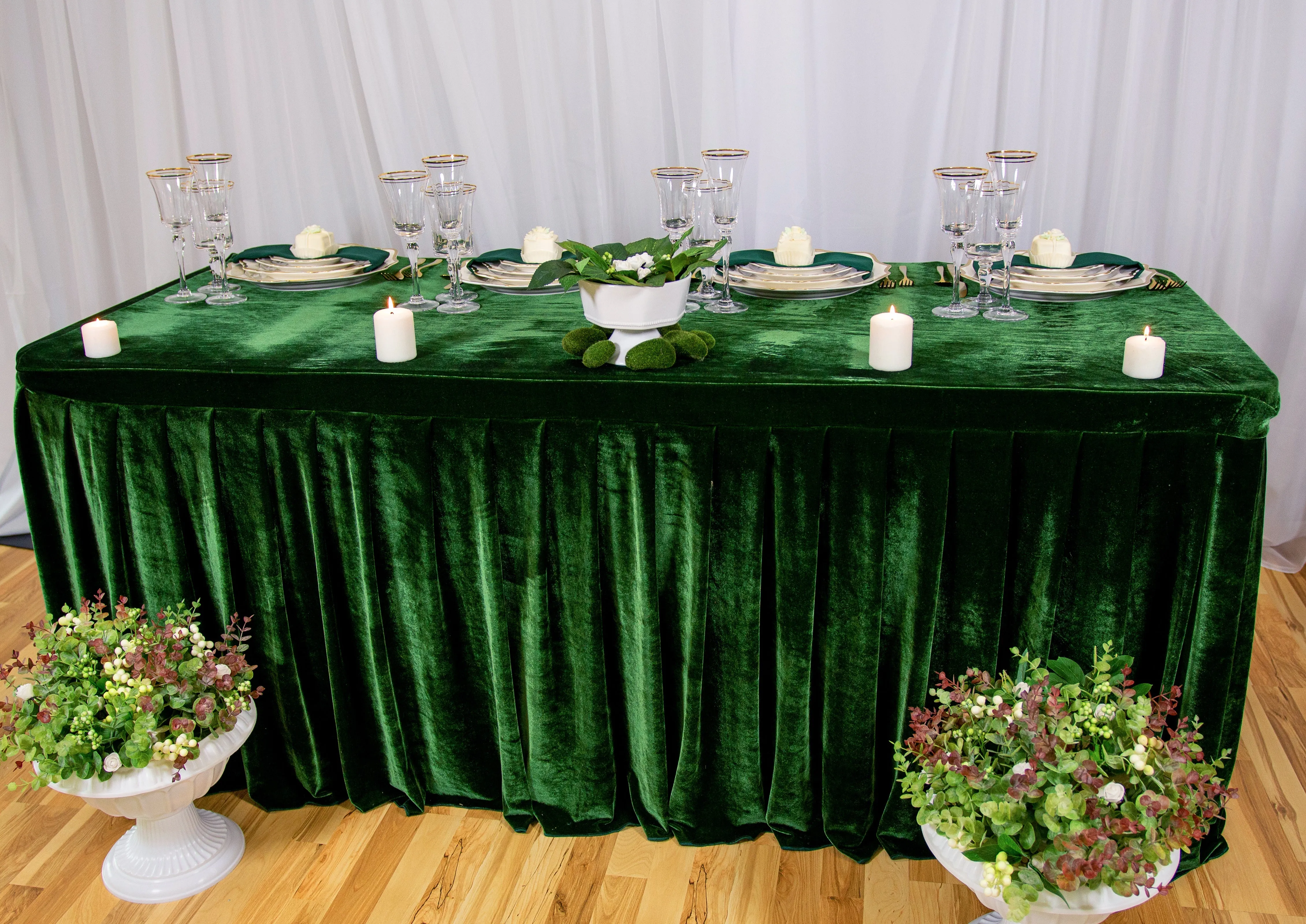8 ft. Fitted Velvet Table Skirt