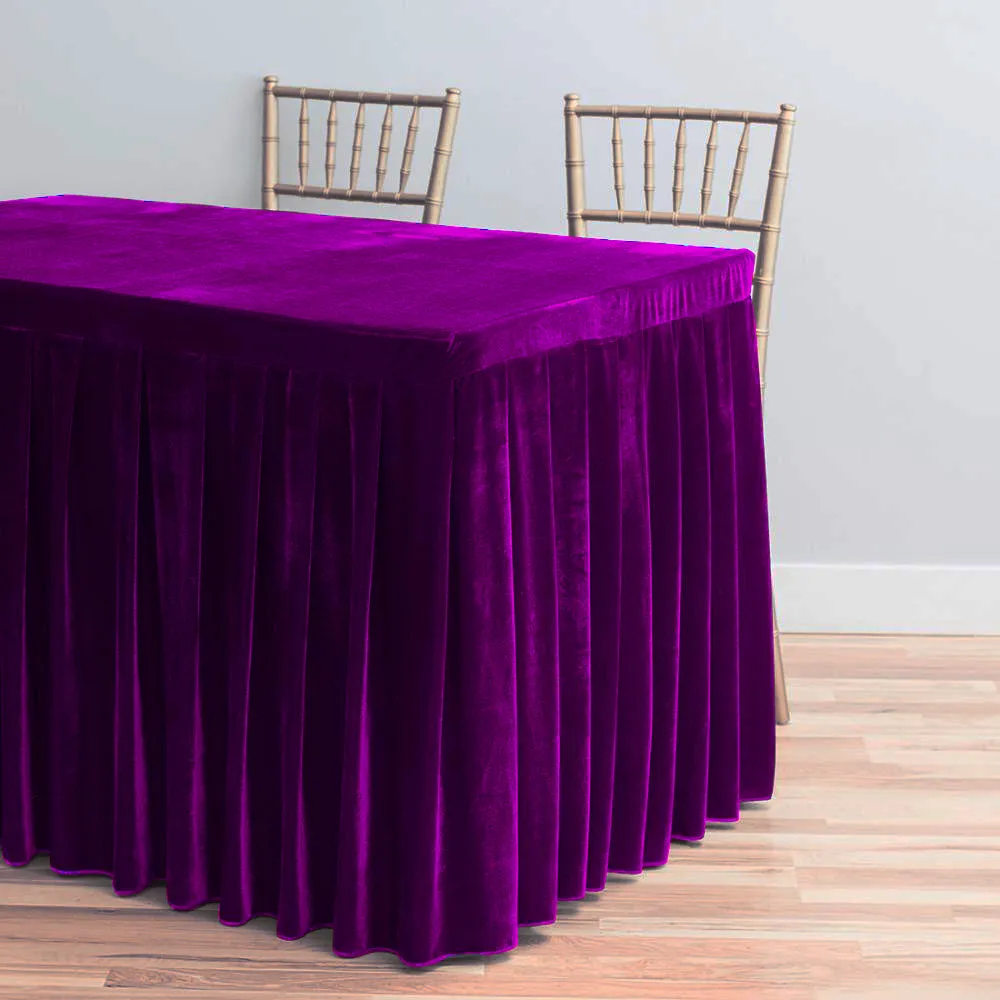 8 ft. Fitted Velvet Table Skirt