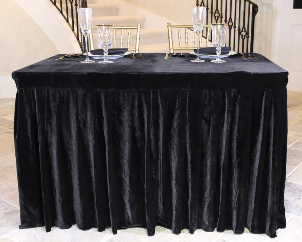 8 ft. Fitted Velvet Table Skirt