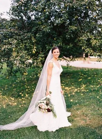 90 Inches Ivory Wedding Veil Chapel Length Cut Edge Veils APWV0012