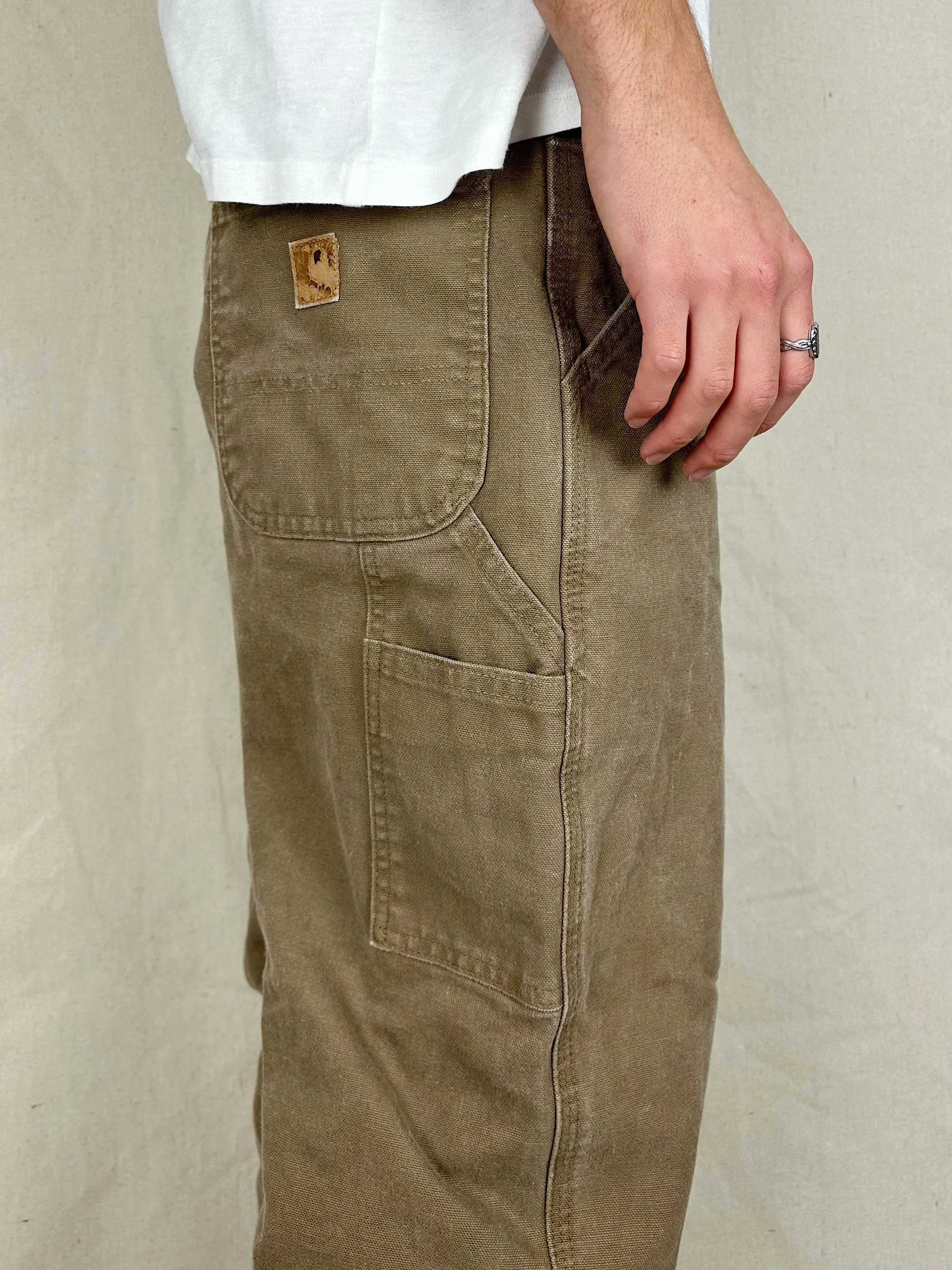 90's Carhartt Heavy Duty Vintage Carpenter Jeans Size 34x32