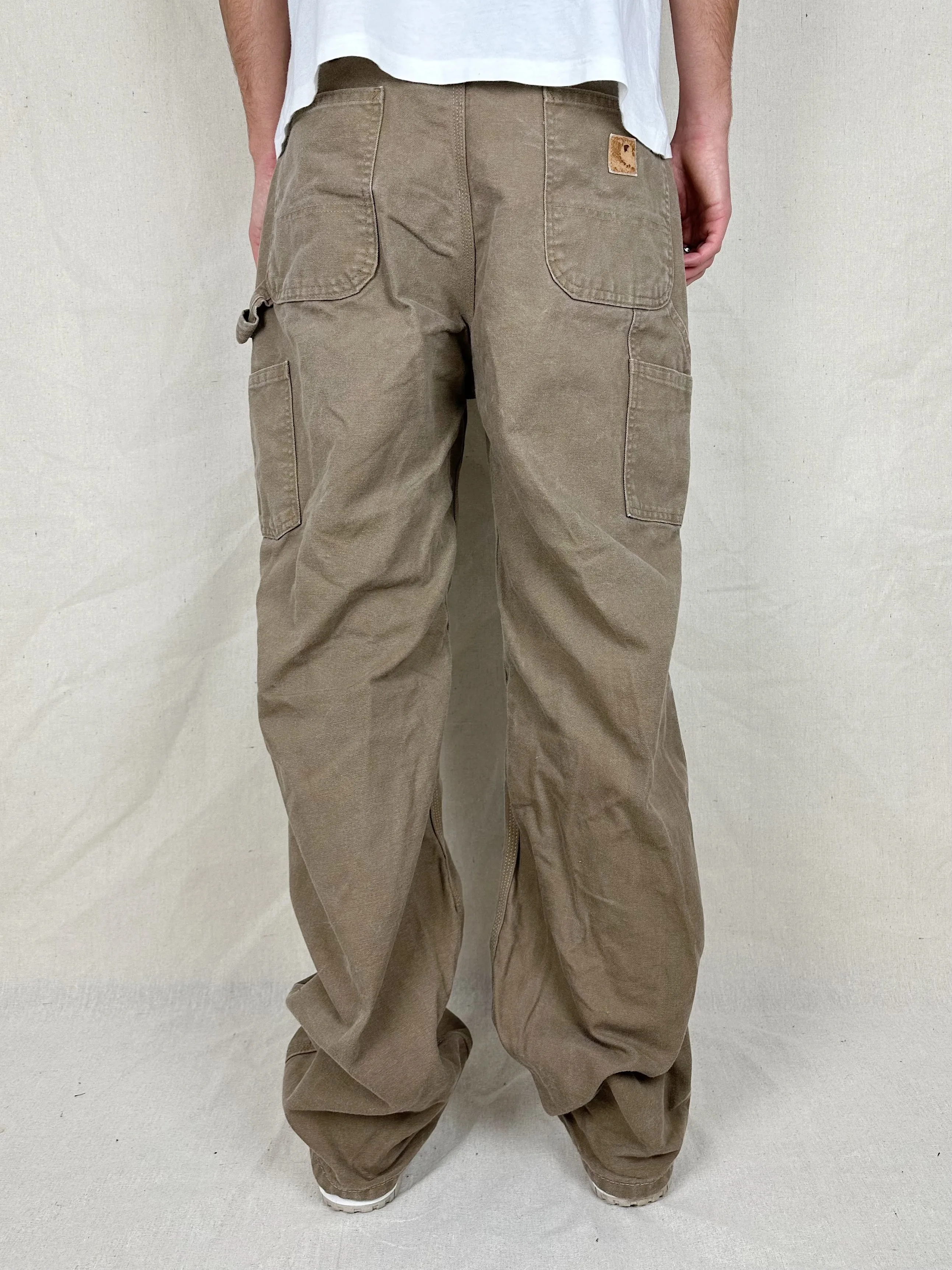 90's Carhartt Heavy Duty Vintage Carpenter Jeans Size 34x32