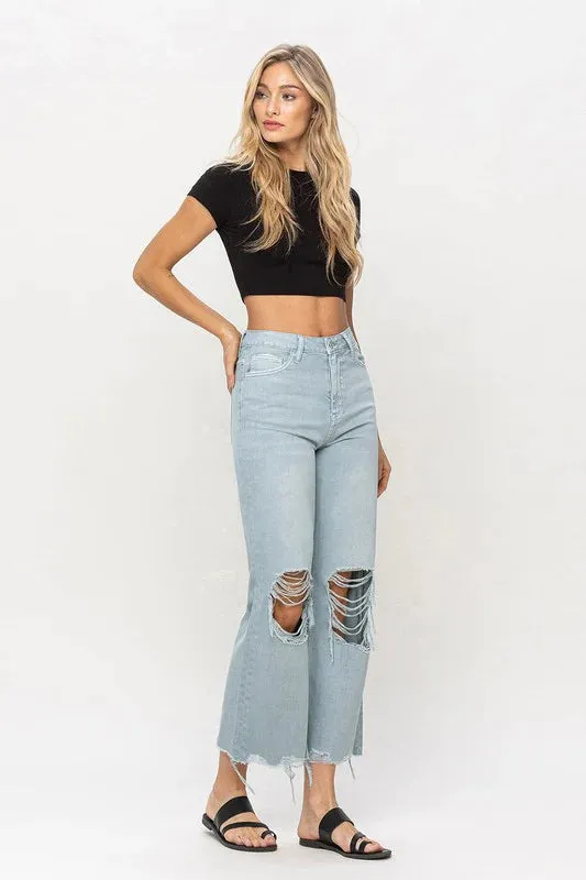 90's Vintage Cloud Blue Ankle Jeans