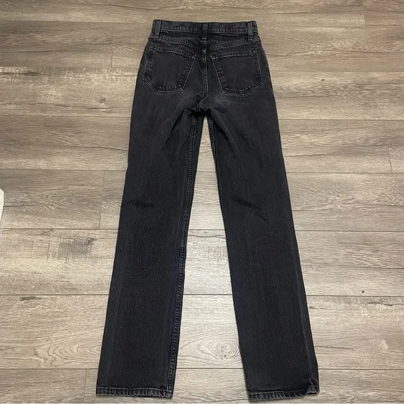 Abercrombie &amp; Fitch Jeans Black Wash 90s Straight Ultra High Rise Sz 25 0L
