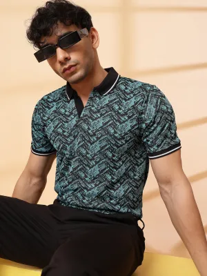 Abstract Jacquard Polo T-Shirt