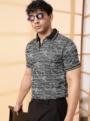 Abstract Jacquard Polo T-Shirt