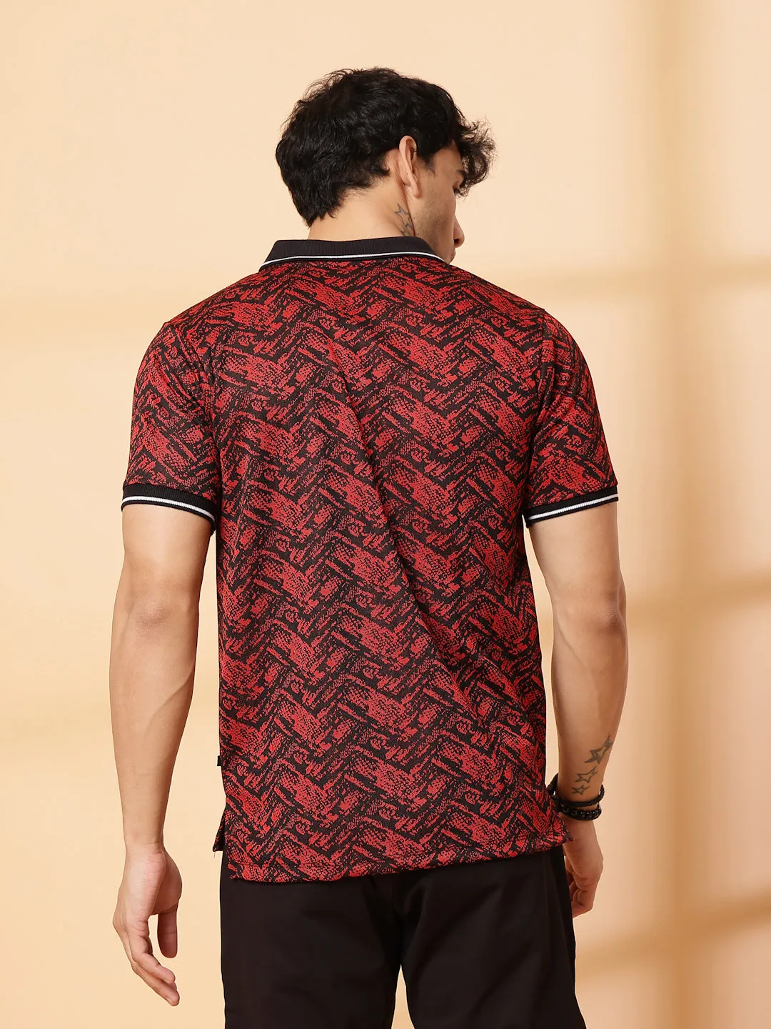 Abstract Jacquard Polo T-Shirt