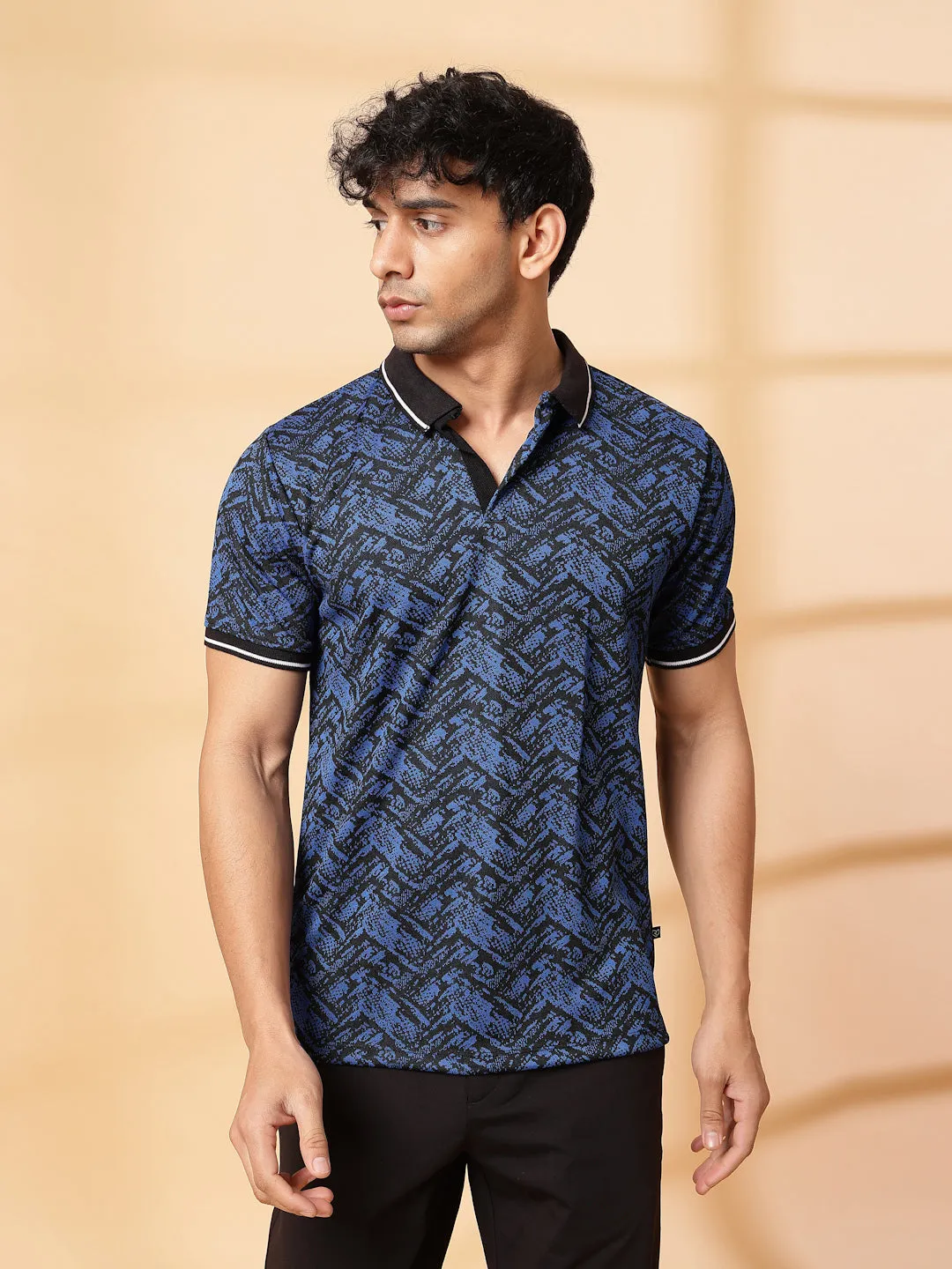 Abstract Jacquard Polo T-Shirt