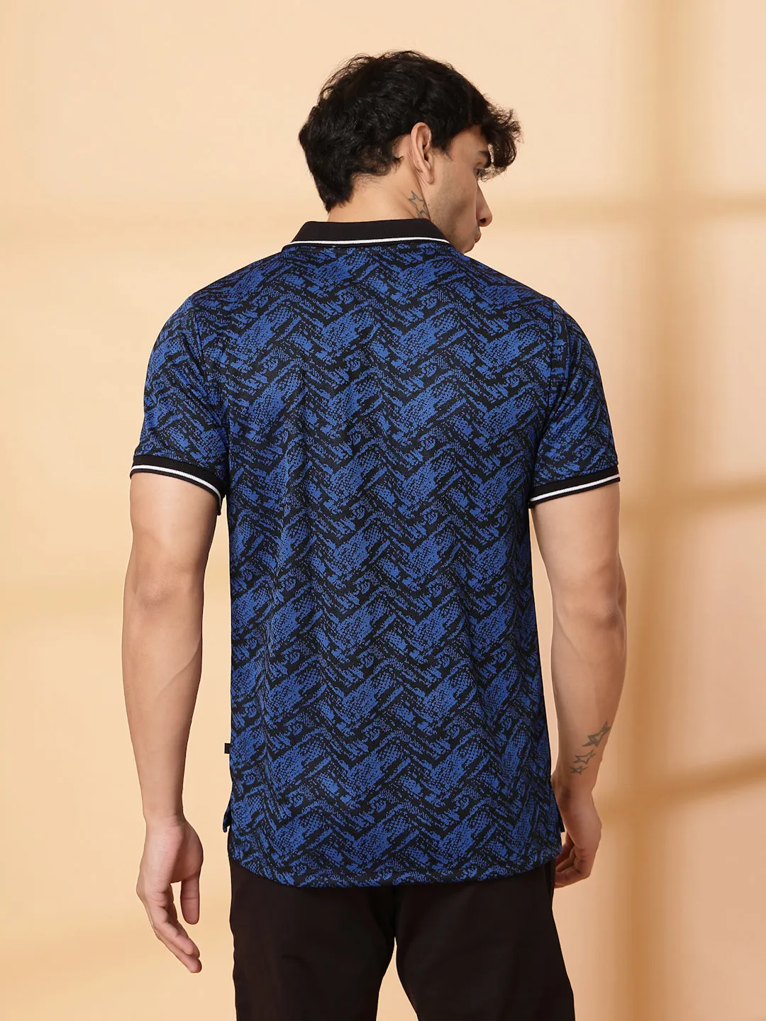 Abstract Jacquard Polo T-Shirt