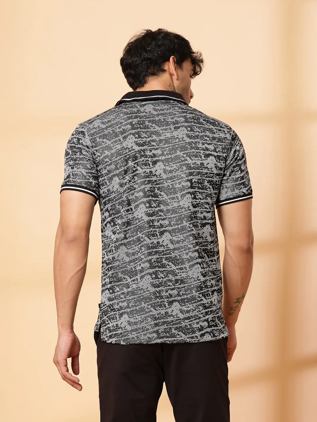 Abstract Jacquard Polo T-Shirt