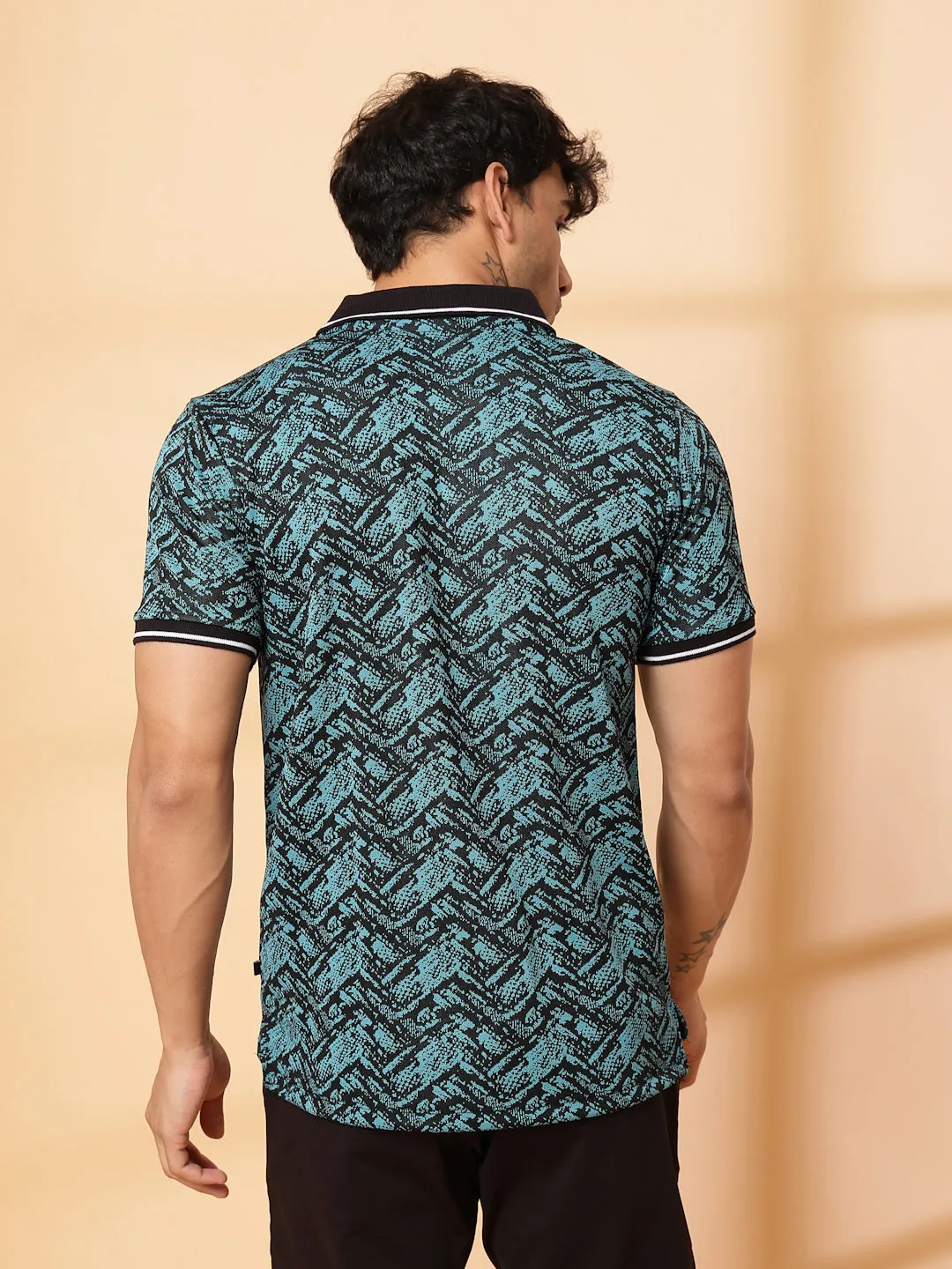Abstract Jacquard Polo T-Shirt