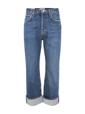 Agolde Fran Low Slung Straight Jean in Enamour (Dark Vintage Indigo)