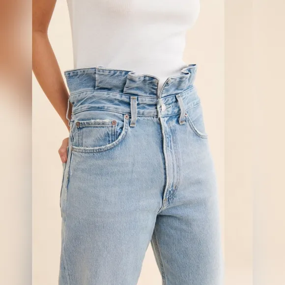 Agolde Lettuce Waistband High Rise Reworked Fitted 90'S Jeans