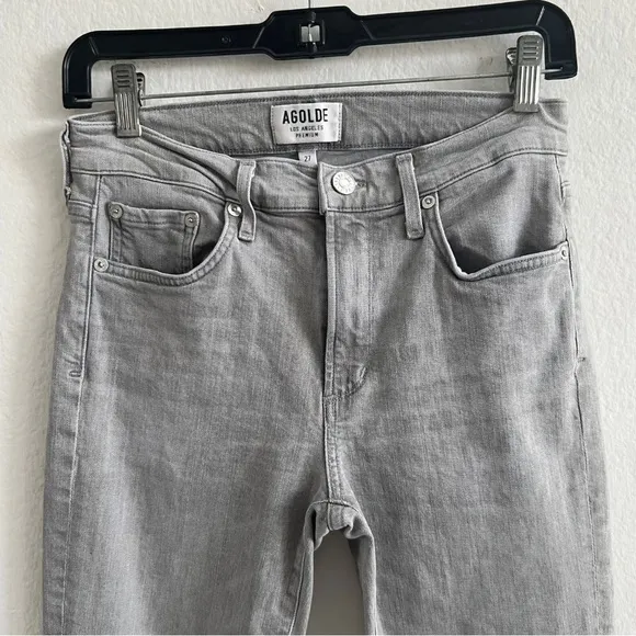 AGOLDE Nico High Rise Gray Skinny Ankle Jeans Women Size 27