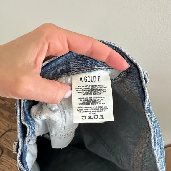 AGOLDE Sophie Skinny Distressed High Rise Medium Wash Jeans Blue 26