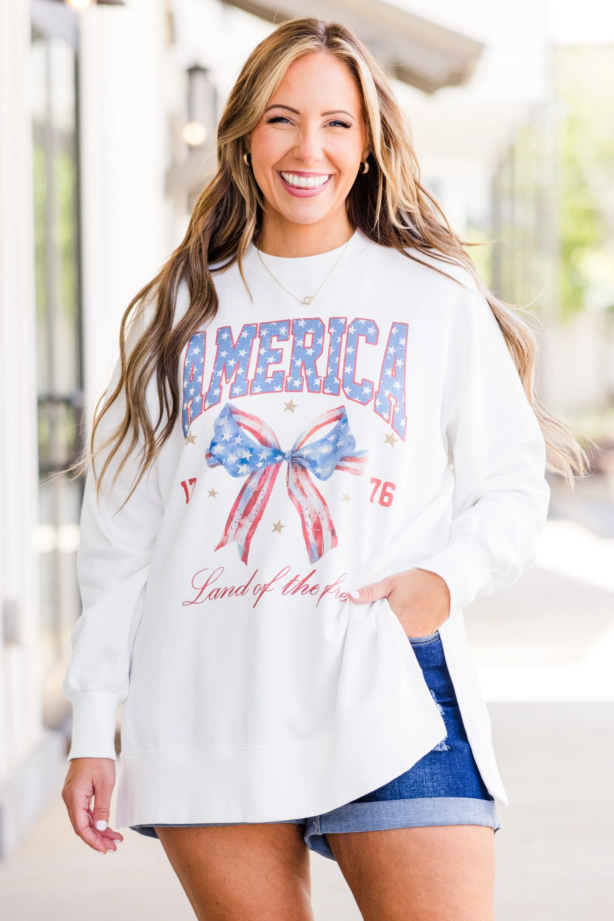 American Girl Cozy Crewneck, White