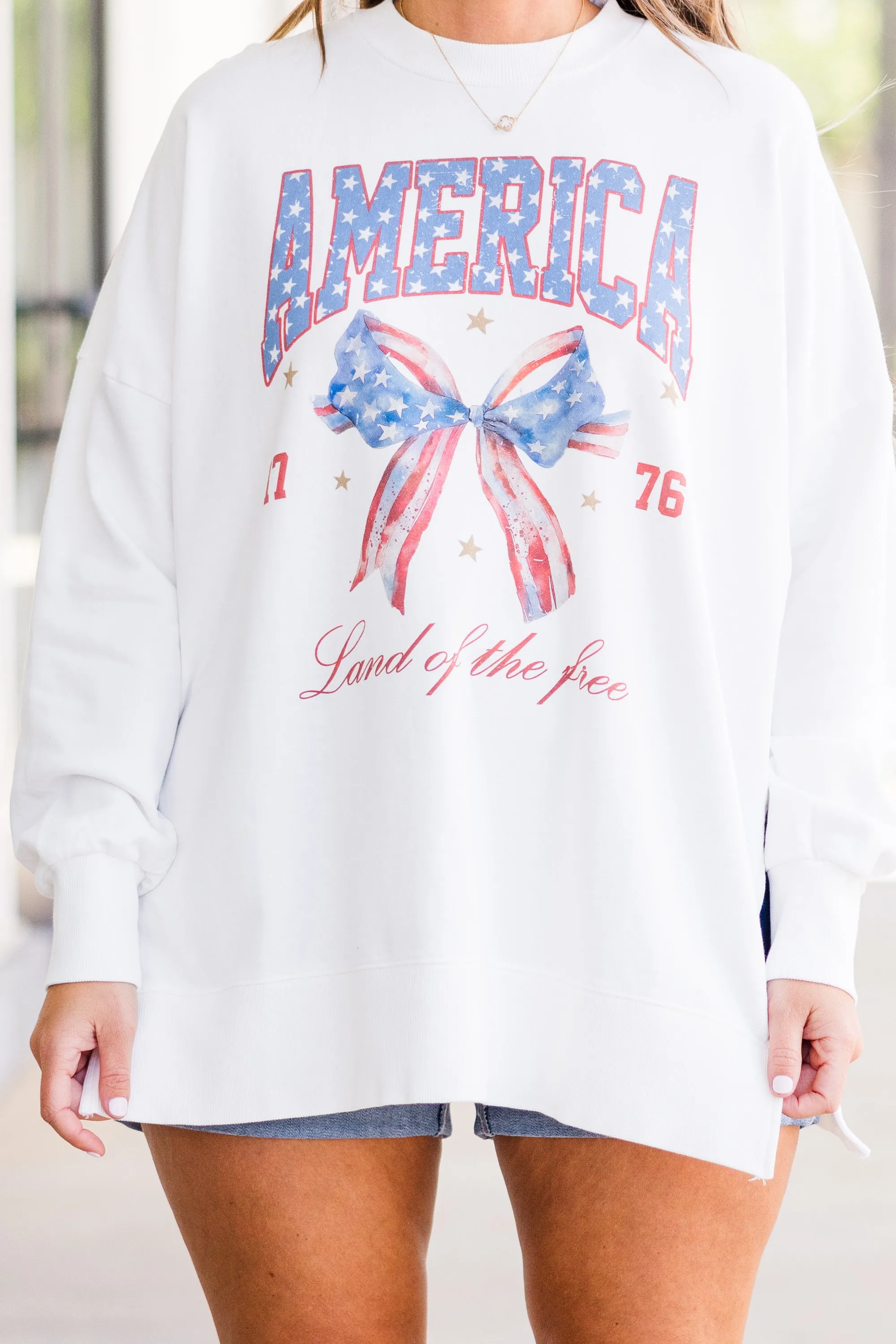 American Girl Cozy Crewneck, White