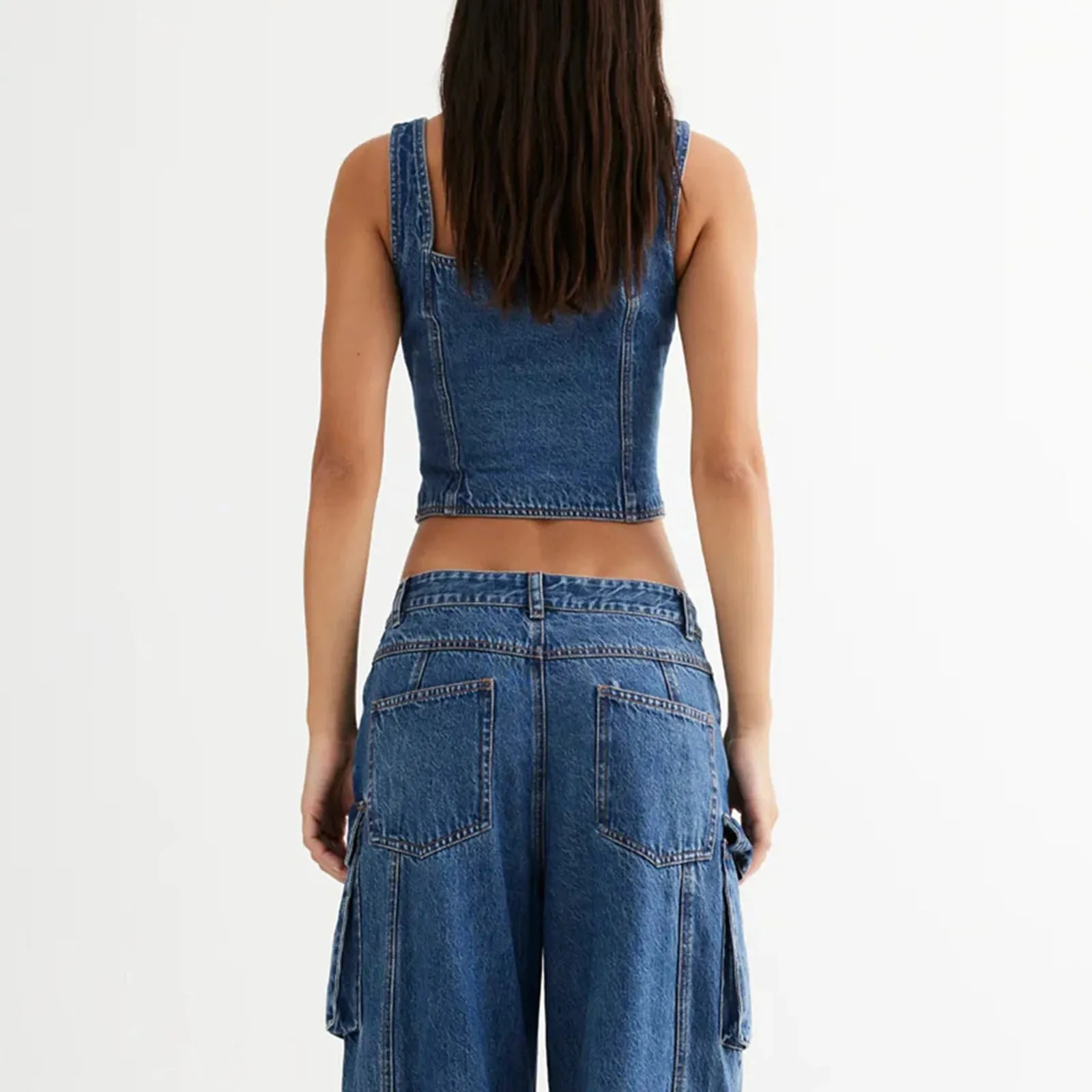 Angelina Denim Vest Top