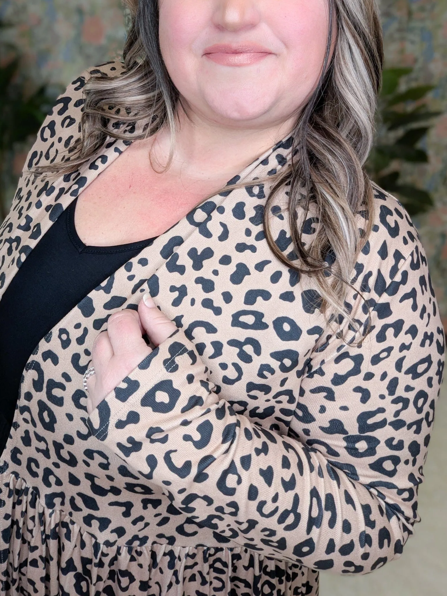 Anthea Tiered Cardigan in Leopard