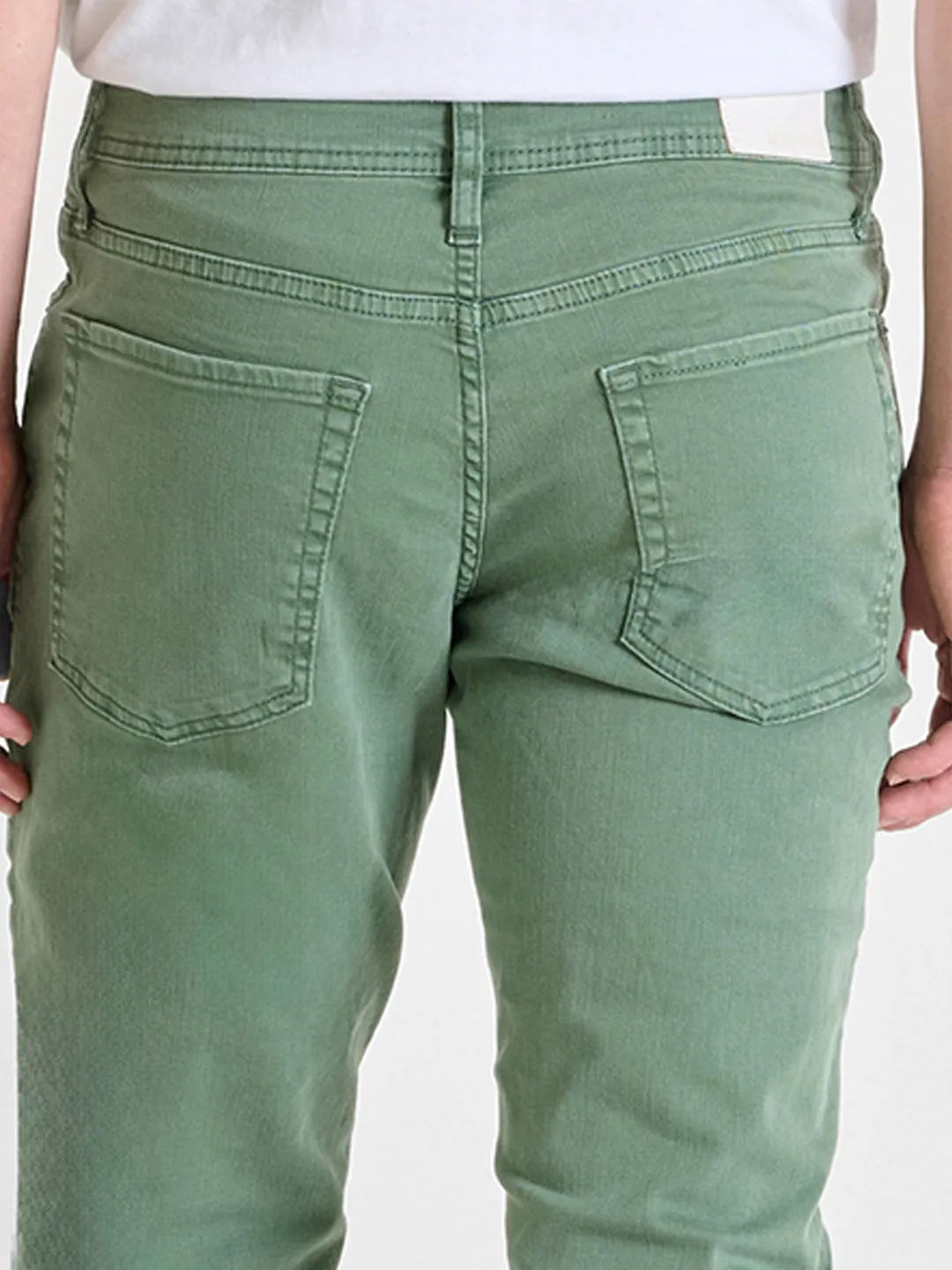Antony Morato Men Green Tapered Fit Solid Jeans