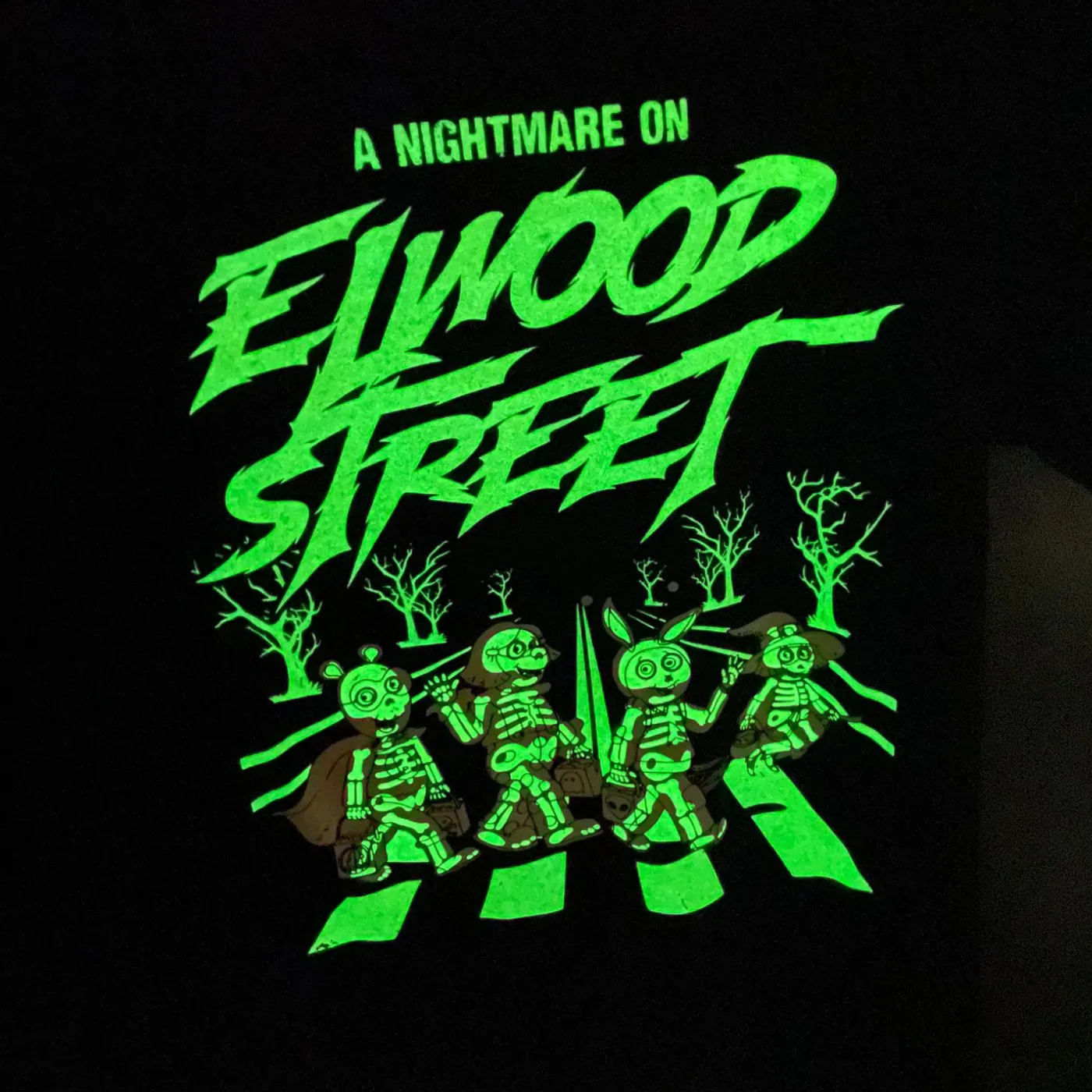 Arthur Elwood Street Glow In The Dark T-Shirt - Black