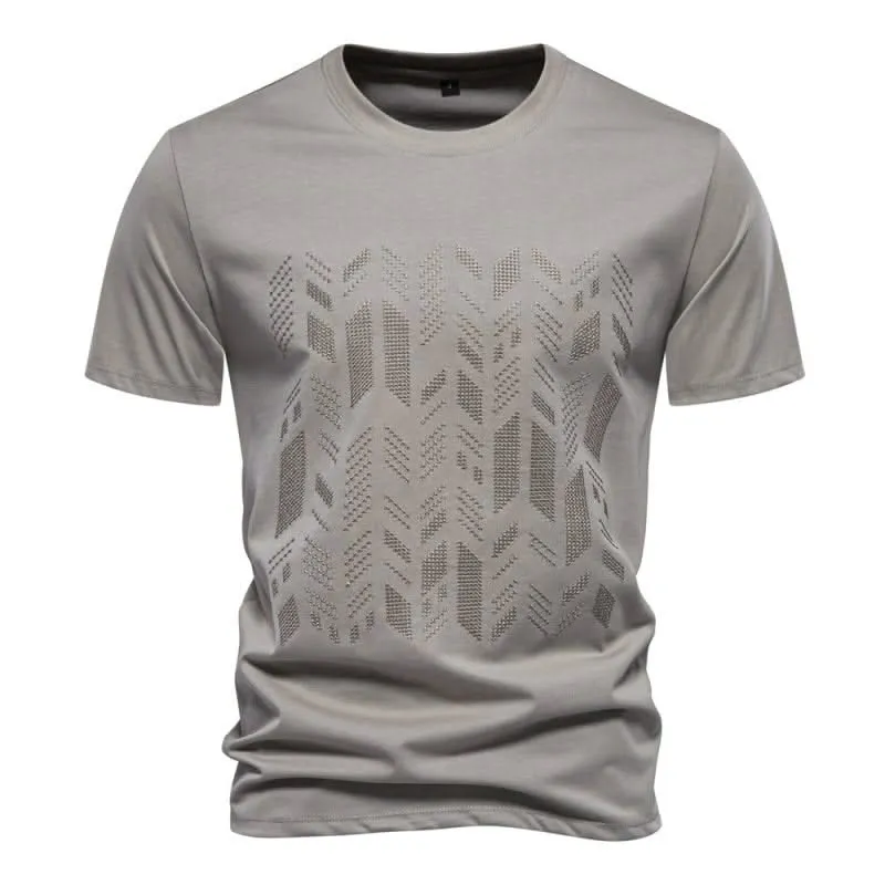 Arthur Men's Casual Short Sleeve T-Shirt with Embroidery