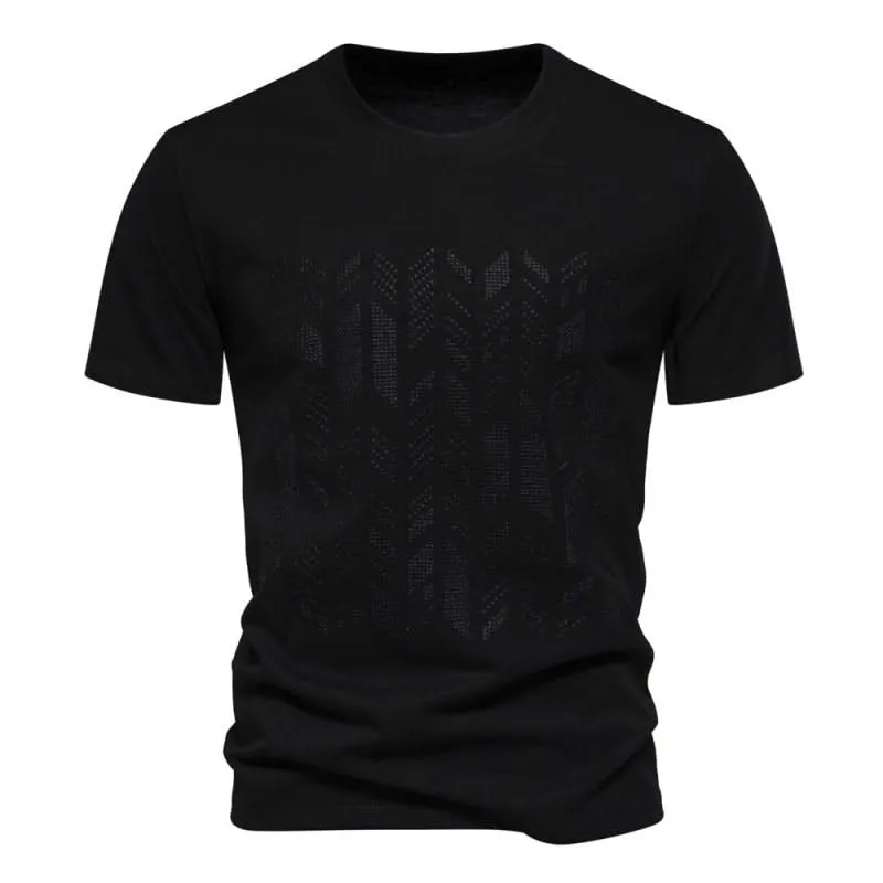 Arthur Men's Casual Short Sleeve T-Shirt with Embroidery