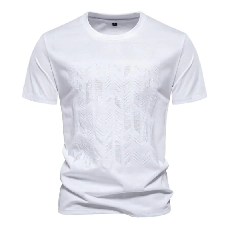 Arthur Men's Casual Short Sleeve T-Shirt with Embroidery