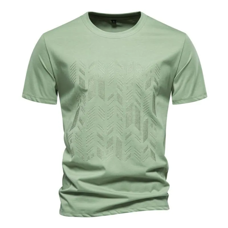 Arthur Men's Casual Short Sleeve T-Shirt with Embroidery