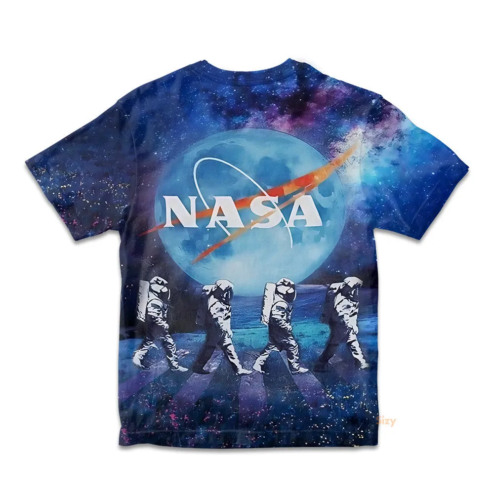 Astronauts Walking in Space Custom Kid Tshirt QT305275Hf